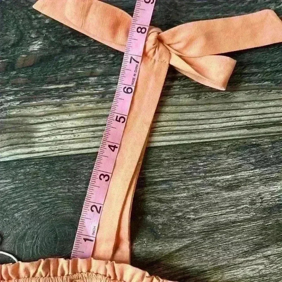 Smocked Peach Shoulder Bow NWT Love Riche Top - Picture 7 of 7